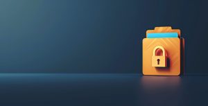 Secure file with padlock
